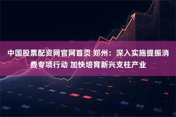 中国股票配资网官网首页 郑州：深入实施提振消费专项行动 加快培育新兴支柱产业